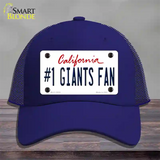 Number 1 Giants Fan Novelty License Plate Hat Tag Mesh / Royal Blue