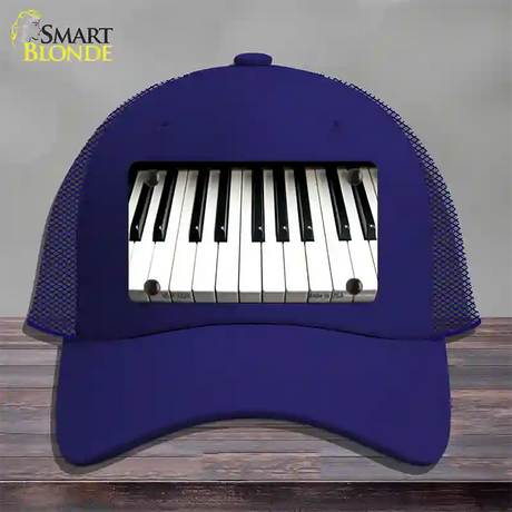 Piano Key board Novelty License Plate Hat Mesh / Royal Blue