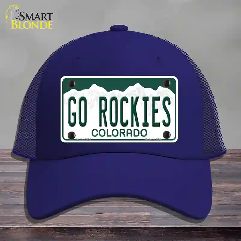 Go Rockies Novelty License Plate Hat Tag Mesh / Royal Blue