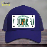 Number 1 Dolphins Fan Novelty License Plate Hat Tag Mesh / Royal Blue