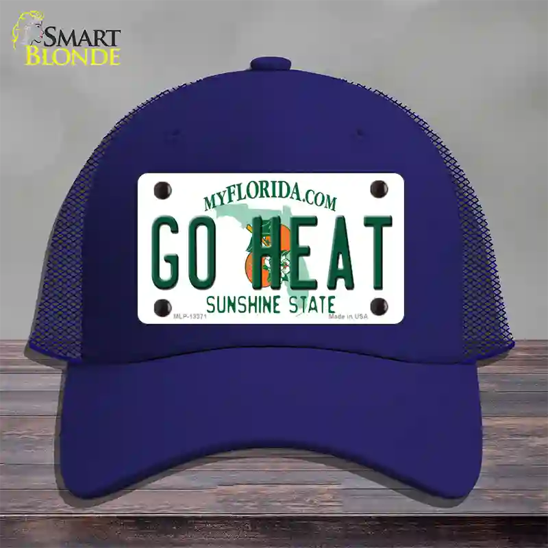 Go Heat Novelty License Plate Hat Tag Mesh / Royal Blue