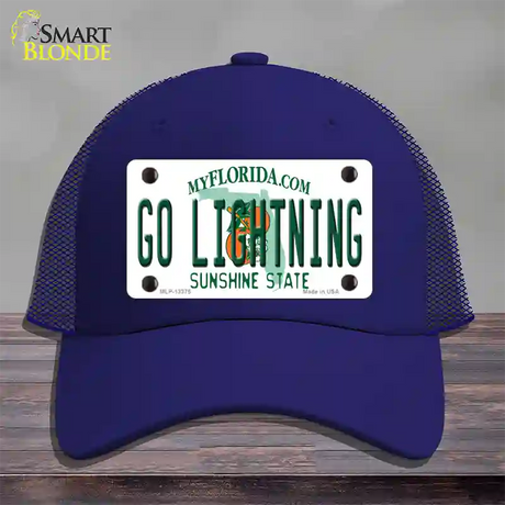 Go Lightning Novelty License Plate Hat Tag Mesh / Royal Blue