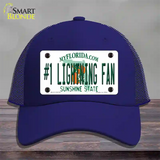 Number 1 Lightning Fan Novelty License Plate Hat Tag Mesh / Royal Blue