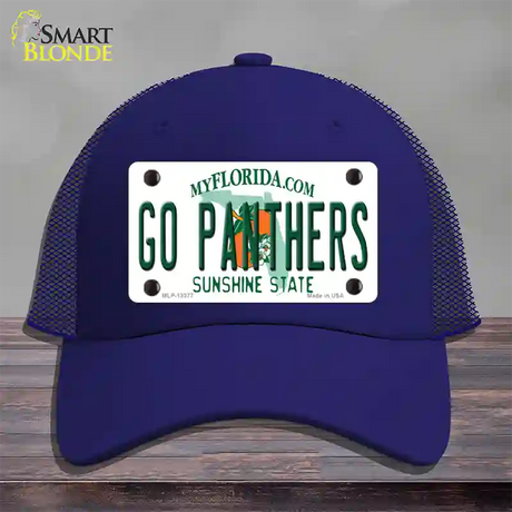 Go Panthers Novelty License Plate Hat Tag Mesh / Royal Blue