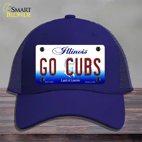 Go Cubs Novelty License Plate Hat Tag Mesh / Royal Blue