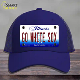 Go White Sox Novelty License Plate Hat Tag Mesh / Royal Blue