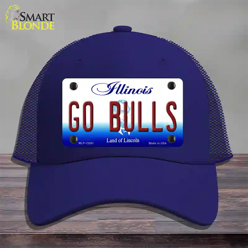 Go Bulls Novelty License Plate Hat Tag Mesh / Royal Blue