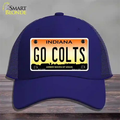 Go Colts Novelty License Plate Hat Tag Mesh / Royal Blue