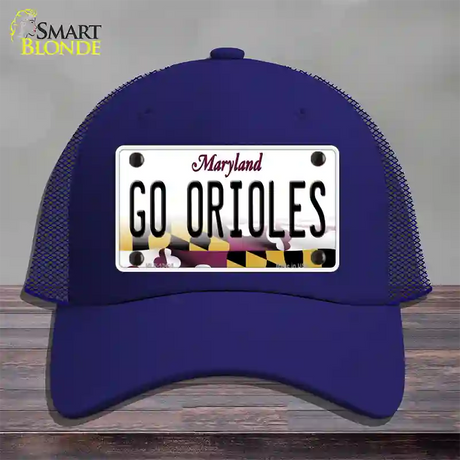 Go Orioles Novelty License Plate Hat Tag Mesh / Royal Blue