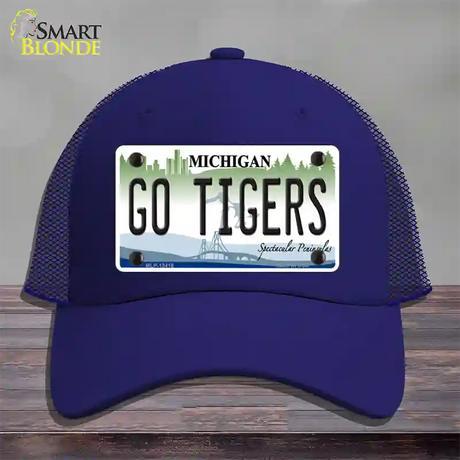 Go Tigers Novelty License Plate Hat Tag Mesh / Royal Blue