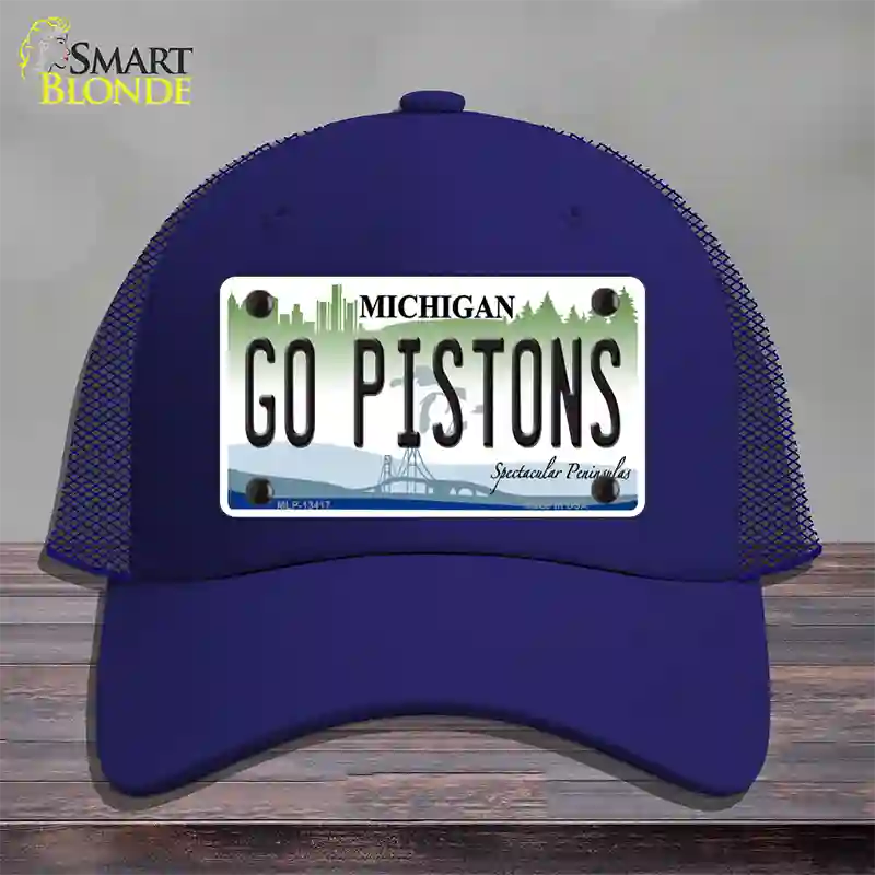 Go Pistons Novelty License Plate Hat Tag Mesh / Royal Blue