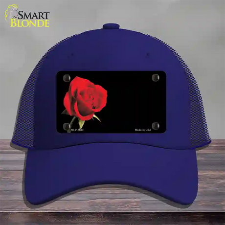 Rose Offset Novelty License Plate Hat Mesh / Royal Blue