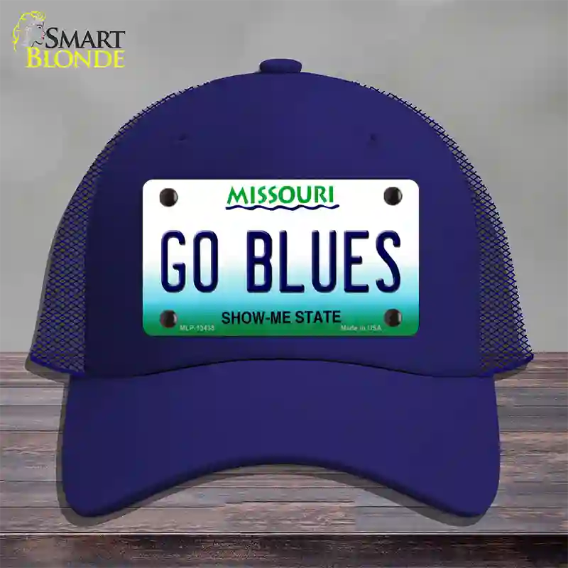 Go Blues Novelty License Plate Hat Tag Mesh / Royal Blue