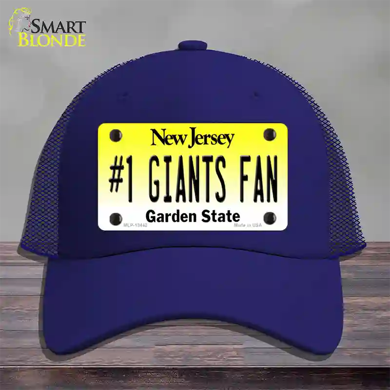 New Jersey Number 1 Giants Fan Novelty License Plate Hat Tag Mesh / Royal Blue