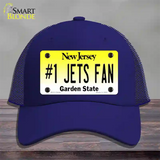 Number 1 Jets Fan Novelty License Plate Hat Tag Mesh / Royal Blue