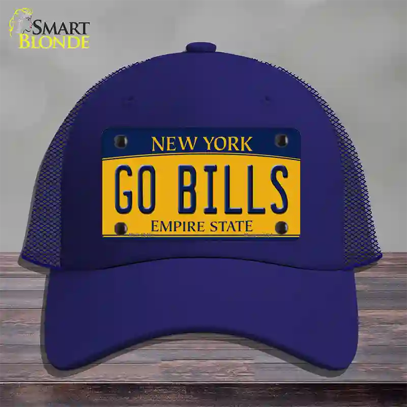 Go Bills Novelty License Plate Hat Tag Mesh / Royal Blue