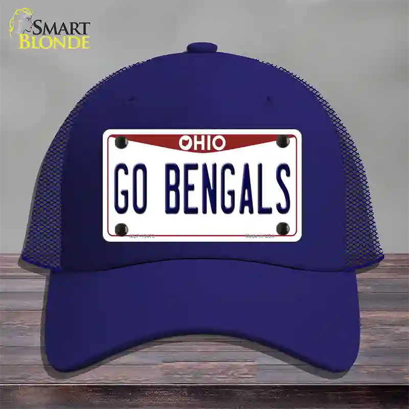 Go Bengals Novelty License Plate Hat Tag Mesh / Royal Blue