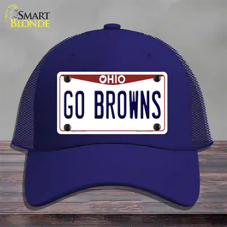 Go Browns Novelty License Plate Hat Tag Mesh / Royal Blue