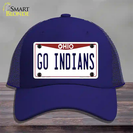 Go Indians Novelty License Plate Hat Tag Mesh / Royal Blue