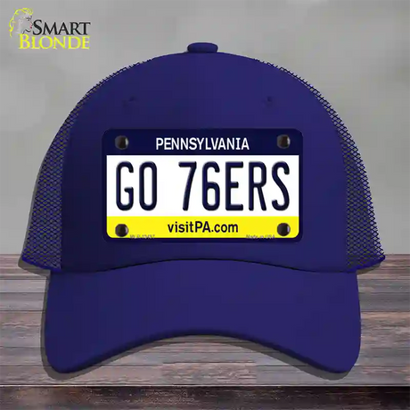 Go 76ers Novelty License Plate Hat Tag Mesh / Royal Blue