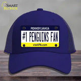 Number 1 Penguins Fan Novelty License Plate Hat Tag Mesh / Royal Blue