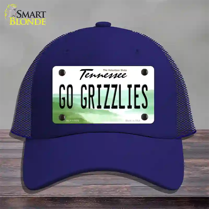 Go Grizzlies Novelty License Plate Hat Tag Mesh / Royal Blue