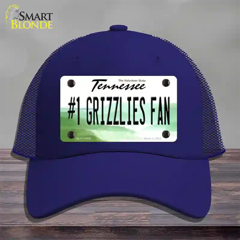 Number 1 Grizzlies Fan Novelty License Plate Hat Tag Mesh / Royal Blue