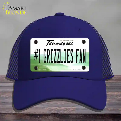 Number 1 Grizzlies Fan Novelty License Plate Hat Tag Mesh / Royal Blue