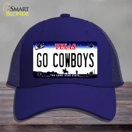 Go Cowboys Novelty License Plate Hat Tag Mesh / Royal Blue