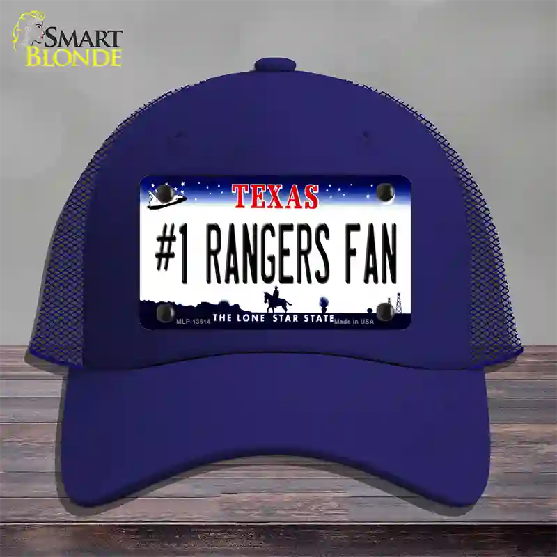 Number 1 Rangers Fan Texas Novelty License Plate Hat Tag Mesh / Royal Blue