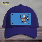 Plumber Offset Novelty License Plate Hat Mesh / Royal Blue