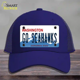 Go Seahawks Novelty License Plate Hat Tag Mesh / Royal Blue