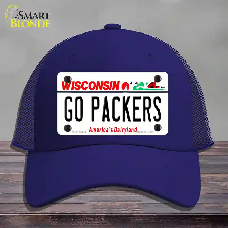 Go Packers Novelty License Plate Hat Tag Mesh / Royal Blue