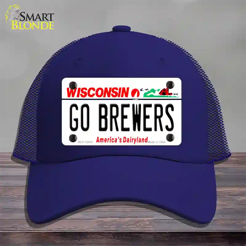 Go Brewers Novelty License Plate Hat Tag Mesh / Royal Blue