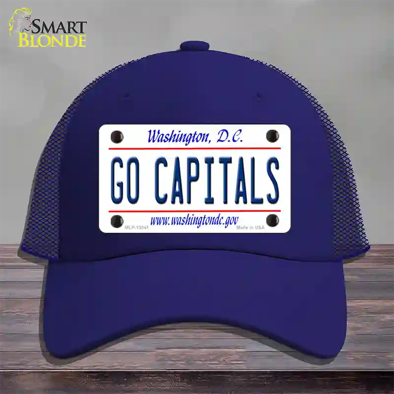 Go Capitals Novelty License Plate Hat Tag Mesh / Royal Blue