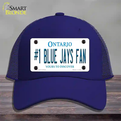 Number 1 Blue Jays Fan Novelty License Plate Hat Tag Mesh / Royal Blue