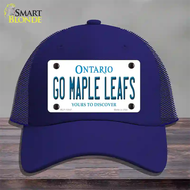 Go Maple Leafs Novelty License Plate Hat Tag Mesh / Royal Blue