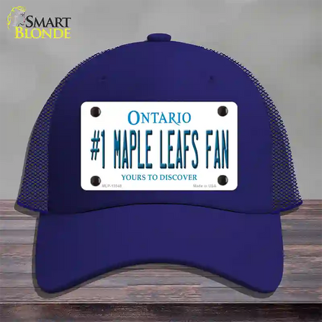 Number 1 Maple Leafs Fan Novelty License Plate Hat Tag Mesh / Royal Blue