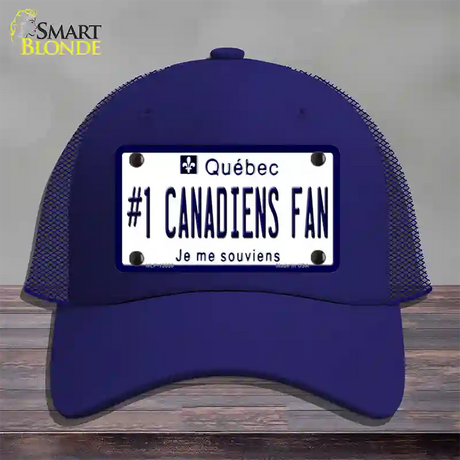 Number 1 Canadiens Fan Novelty License Plate Hat Tag Mesh / Royal Blue