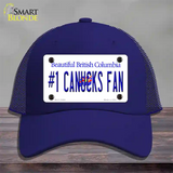 Number 1 Canucks Fan Novelty License Plate Hat Tag Mesh / Royal Blue