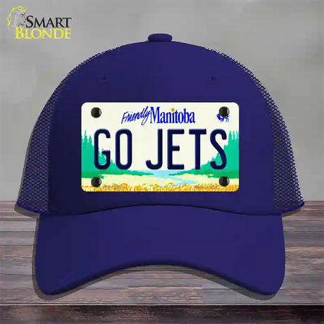 Go Jets Manitoba Novelty License Plate Hat Tag Mesh / Royal Blue