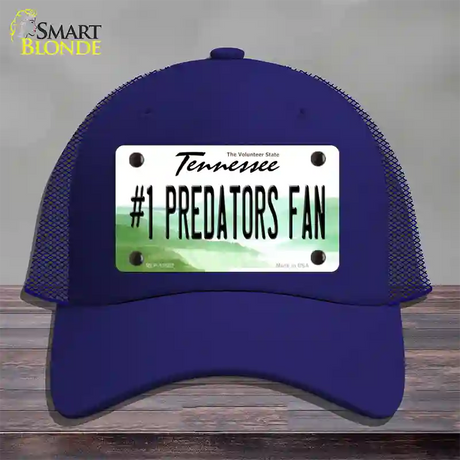 Number 1 Predators Fan Novelty License Plate Hat Tag Mesh / Royal Blue