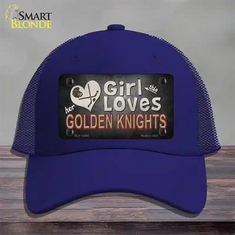 This Girl Loves Her Golden Knights Novelty License Plate Hat Tag Mesh / Royal Blue