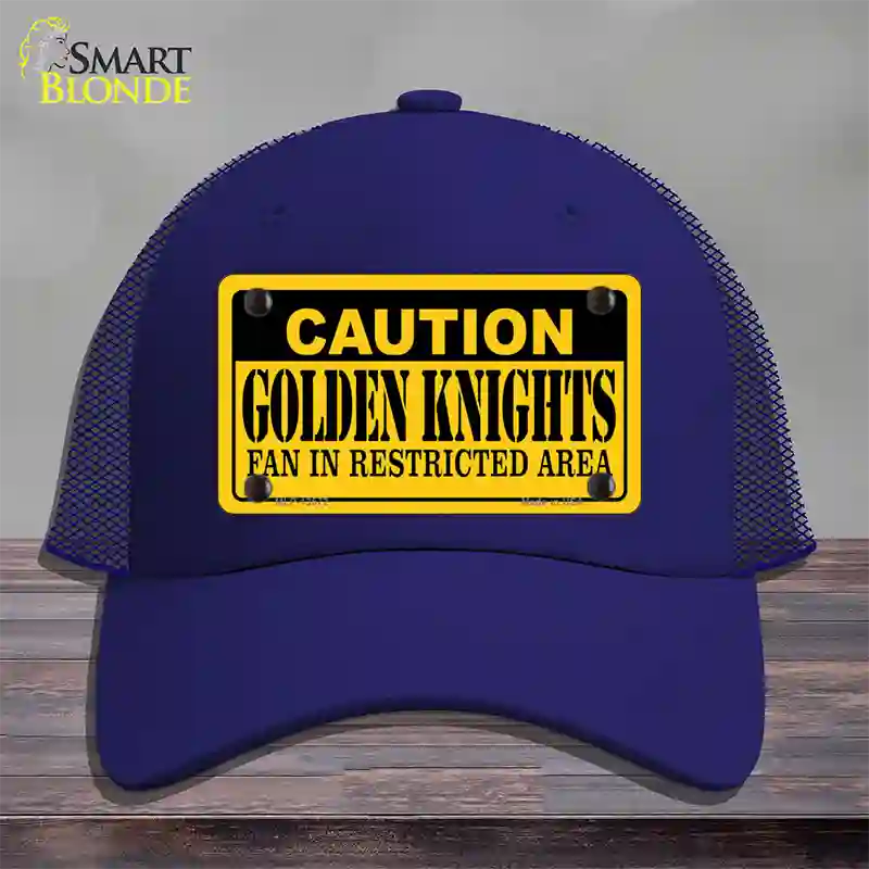 Caution Golden Knights Novelty License Plate Hat Tag Mesh / Royal Blue