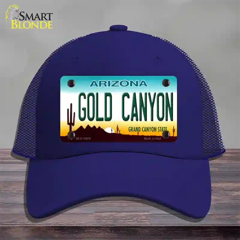 Gold Canyon Arizona Novelty License Plate Hat Tag Mesh / Royal Blue