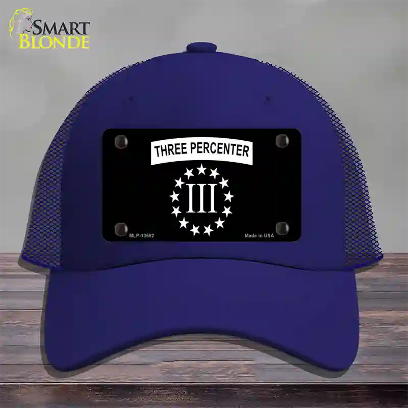 3 Percenter Ring of Stars Novelty License Plate Hat Tag Mesh / Royal Blue