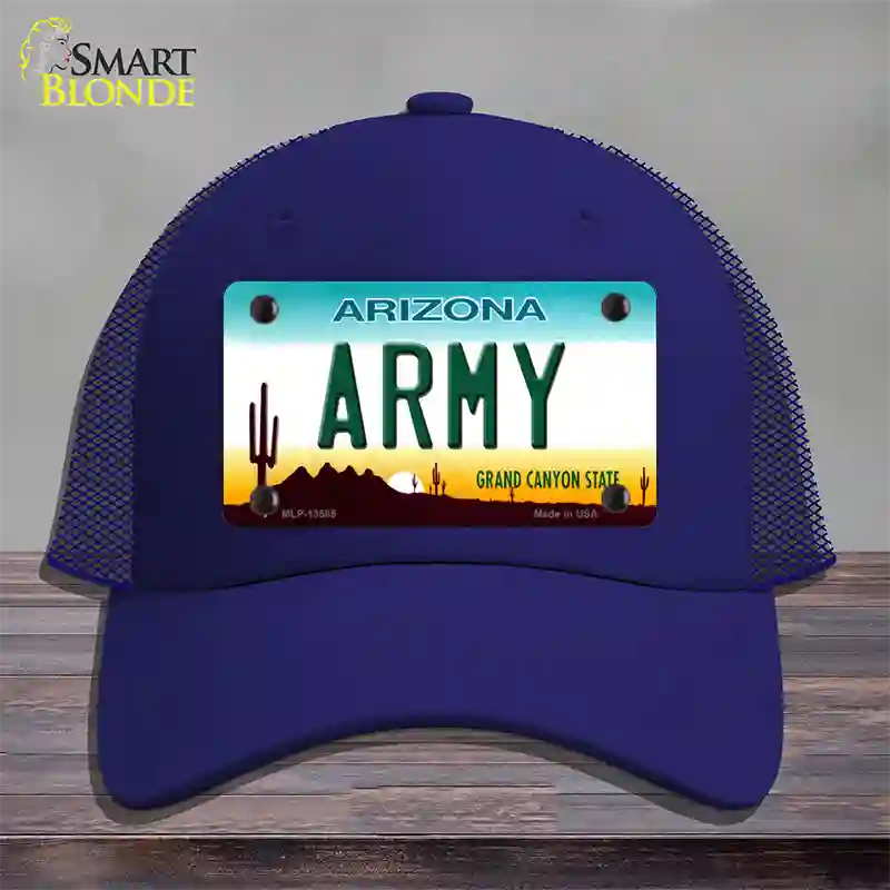 Army Arizona Novelty License Plate Hat Tag Mesh / Royal Blue