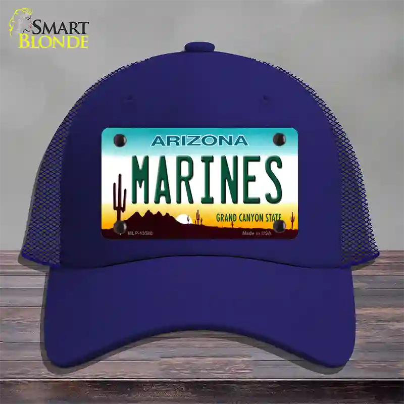 Marines Arizona Novelty License Plate Hat Tag Mesh / Royal Blue