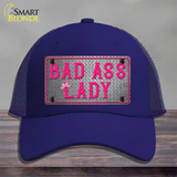 Bad Ass Lady Novelty License Plate Hat Tag Mesh / Royal Blue