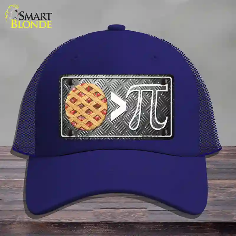 Pie Greater Than Pi Novelty License Plate Hat Tag Mesh / Royal Blue